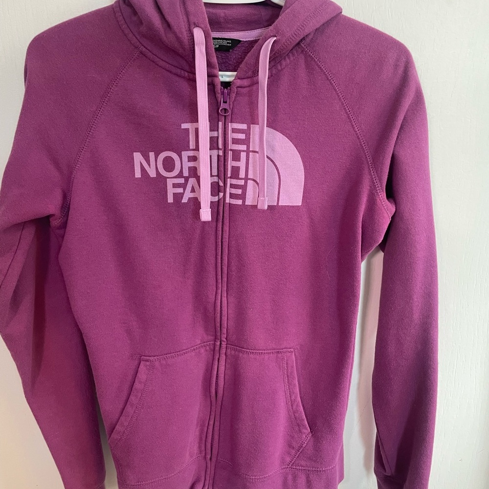 Purple north face zip up